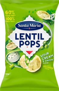 Santa Maria Lentil Pops Linssisipsit Linsenchips Sour cream & Onion