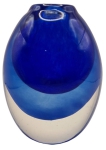 Handgefertigte Glasvase "Italia", blau