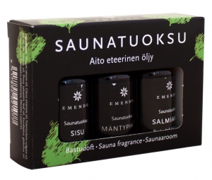 Emendo Saunatuoksut Saunaöl-Set Salmiakki, Mäntypihka und Sisu, 3×10 ml