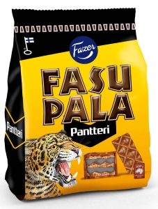 Fazer Fasupala Pantteri Waffel-Kekse mit Lakritz, 215 g