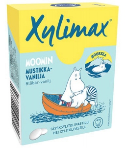 Fazer Xylitmax Mumin Pastillen Blaubeer-Vanille, 55 g