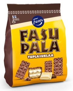Fazer Fasupala Tuplasuklaa Waffel-Kekse mit Doppelschokolade, 215 g