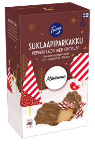 Fazer Suklaapiparkakku Marianne, Schokoladen-Pfefferkekse mit Minze, 175 g