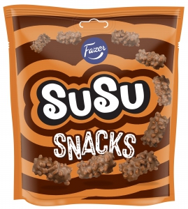 Fazer SuSu Snacks - Puffreis-Schokoladen-Toffee, 175 g