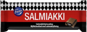 Fazer Salmiakkisuklaa - Milchschokolade mit Lakritzfüllung, 100 g Tafel