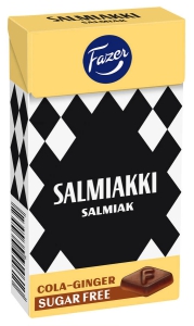 Fazer Salmiakki Cola Inkivääri sokeriton pastilli Lakritz-Cola-Ingwer-Pastillen, zuckerfrei, 40 g