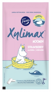 Fazer Xylimax Moomin Erdbeer Kaugummis, 38 g