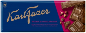 Karl Fazer Pähkinä-Rusina Haselnuss-Rosinen,  200 g Tafel