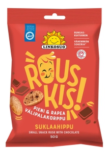 Linkosuo Rouskis Välipalakorppu Suklaahippu Haferchips Schokolade, 50 g
