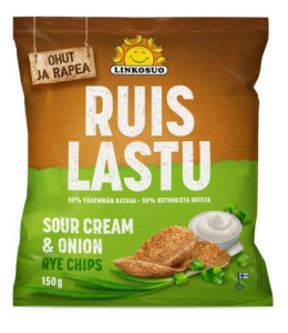 Linkosuo Ruislastu Sour Cream Onion Roggen-Chips, 150 g