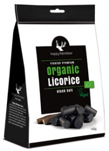 Makulaku Happy Reindeer Organic Black Soft Licorice, 140 g
