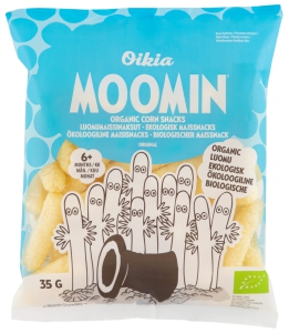 Oikia Moomin Luomu Maissinaksu Mais-Snacks, 35 g