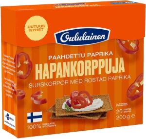 Oululainen Hapankorppuja paahdettu paprika Roggenkäckebrot mit geröstetem Paprika