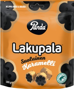 Panda Lakupala Suolainen Karamelli Lakritz mit salzigem Karamell, 180 g Tüte