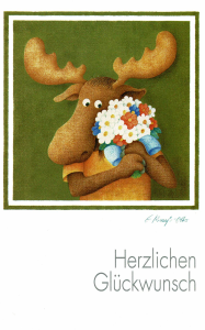 Postkarte Erik der Elch "Herzlichen Glückwunsch"