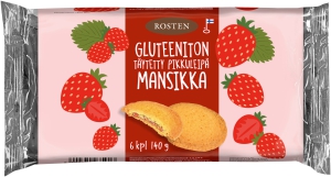 Rosten Gluteeniton täytetty pikkuleipä Mansikka Glutenfreie Kekse mit Erdbeerfüllung