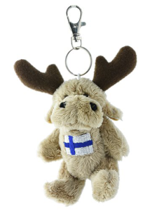 Schlüsselanhänger Elch mit Finnland-Fahne