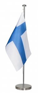 Pöytälippu Suomi Tischflagge Finnland mit Metallständer, 45 cm