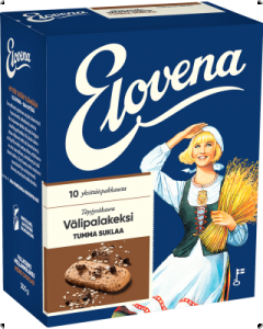 Elovena Välipalakeksi Kauraa Tumma Suklaa Hafer-Keksriegel Dunkle Schokolade, 10x 30 g