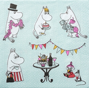 Havi Moomin Paperilautasliinat Kestit Papier-Servietten "Party"