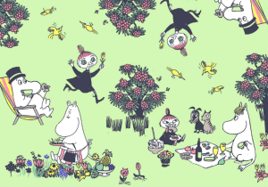 Havi Moomin Paperilautasliinat Papier-Servietten "Picknick", grün