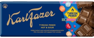 Karl Fazer Tyrkisk Peber Hot & Sour Milchschokolade, 180 g Tafel