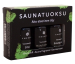Emendo Saunatuoksut Saunaöl-Set Salmiakki, Mäntypihka und Sisu