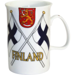 Kaffeebecher mit  Wappen und Finnlandflaggen