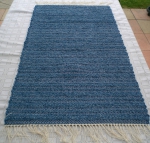 Teppichläufer finnischer Art, blau, 51 x 108 cm, handgewebt